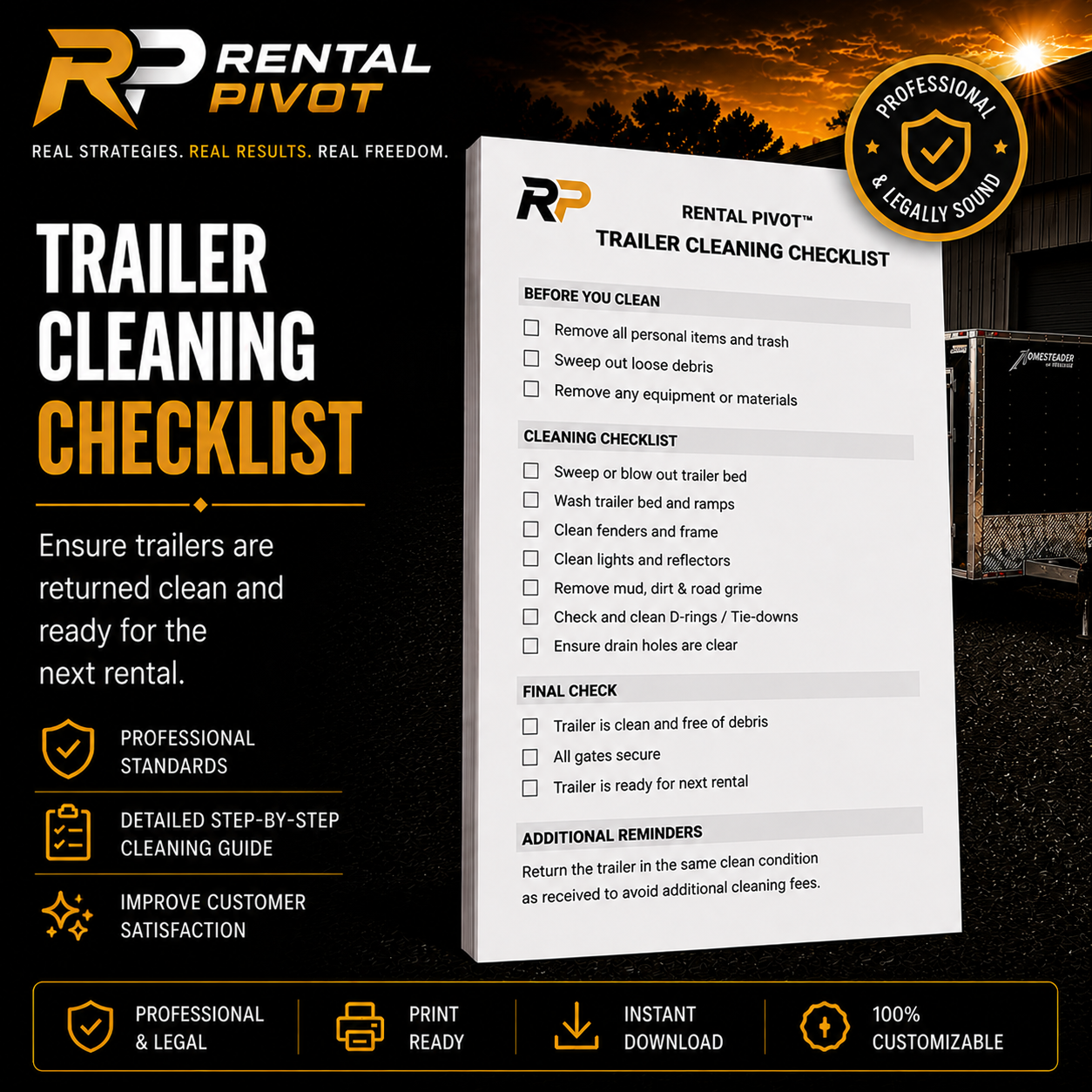 Trailer Cleaning Checklist for Customers